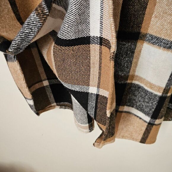 EUC AMAZING PLAID NEUTRAL COLORS LONG SHACKET SIZE M - Picture 8 of 15